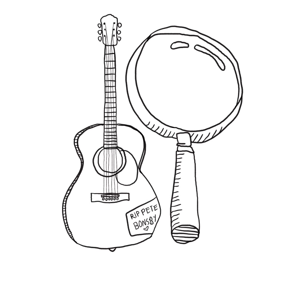 Guitar with a magnifying glass